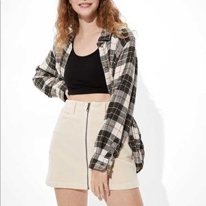 NWT American Eagle Outfitters Super High Waisted A-Line Corduroy Zip Skirt Size4